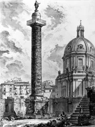 Ansicht der Trajanssäule und der Kirche SS Nome di Maria, aus der Serie 
